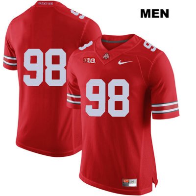 Men's NCAA Ohio State Buckeyes Jerron Cage #98 College Stitched No Name Authentic Nike Red Football Jersey PV20B44XJ